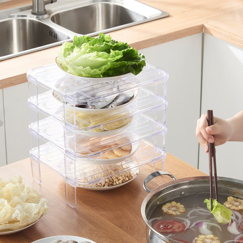 Bright design kitchen residual food replenisher refrigerator transparent multi-storey hot pot