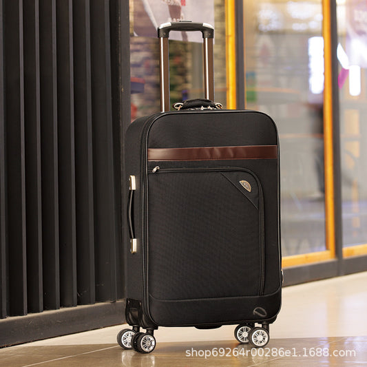 "Universal Wheel Business Trolley Case - 20" Oxford Cloth Luggage with Canvas Suitcase, Password Box - 24" and 28" Options"