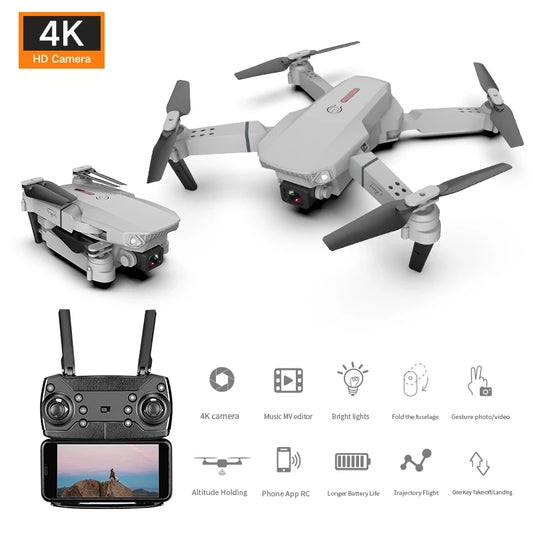 Product title: E88 Pro Foldable Drone with Dual 4k Cameras, Visual Positioning, HD WiFi FPV, Height Hold, and Wide-angle View