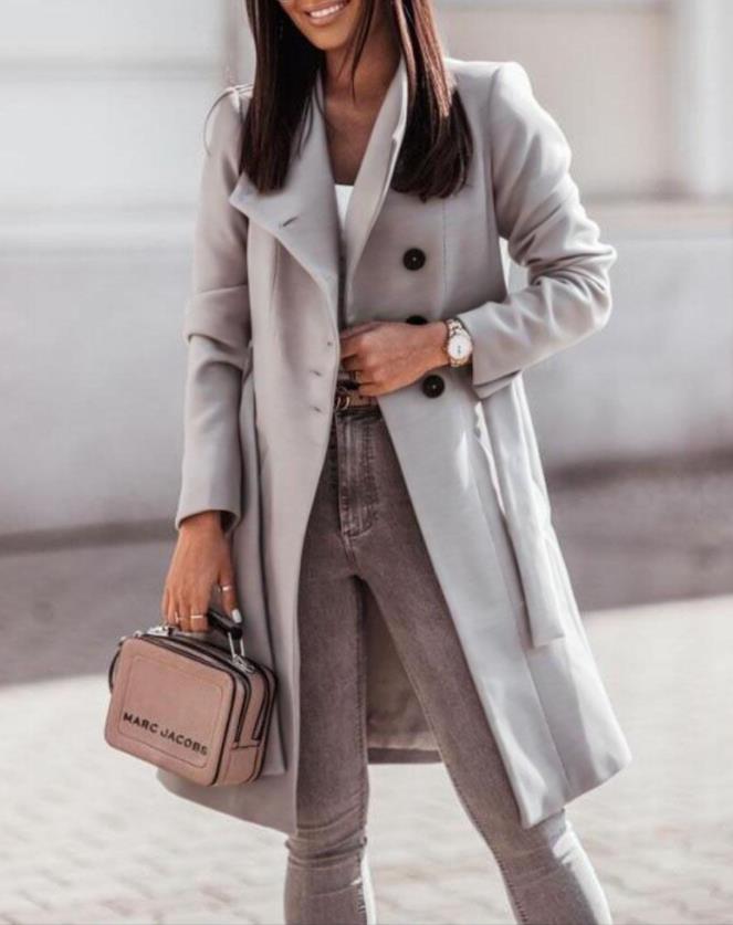 Casual Button Front Longline Coat