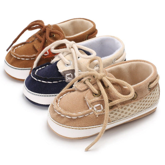 Optimize product title: Soft Sole Toddler Sneakers for Boys and Girls - 0 to 18 Months - Crib Shoe Dude - Boat Shoes and Loafers